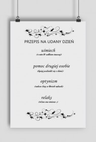 Plakat Przepis na udany dzień