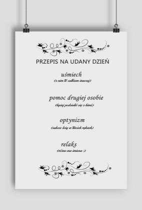 Plakat Przepis na udany dzień