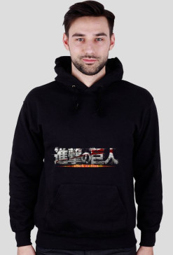 Attack on Titan - Bluza czarna z kapturem