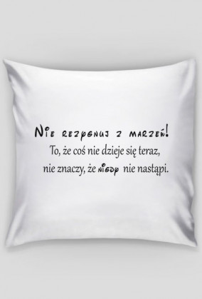 Poszewka na poduszke Nigdy nie rezygnuj ..