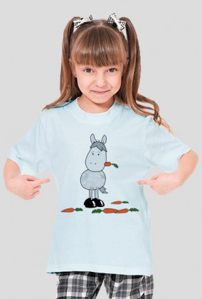 Konik zajadający marchew - T-shirt dziecięcy