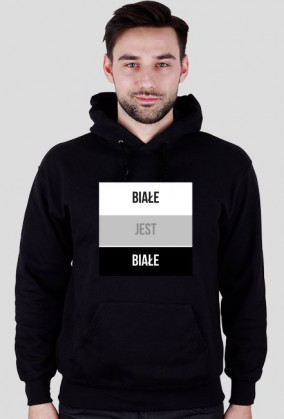 Bluza z kapturem - nadruk Białe jest białe