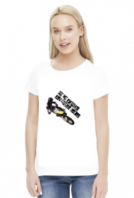 PO CO JEŹDZIĆ JAK MOŻNA LATAĆ - damska koszulka motocyklowa