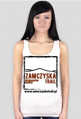 Zamczyska Trail koszulka promocyjna damska biała ramiączka