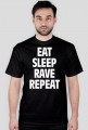 Eat, sleep, rave, repeat T-shirt black