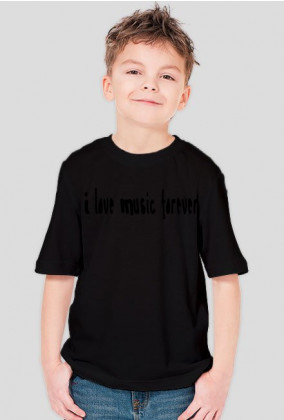 Koszulka chłopięca z napisem ,,i love music forever"