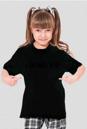 Koszulka dziewczęca z napisem ,,i love music forever"