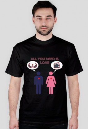 Koszulka męska z nadrukiem "All you need is LOVE"