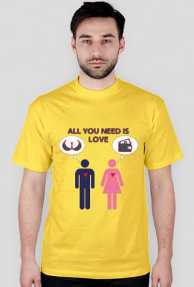 Koszulka męska z nadrukiem "All you need is LOVE"
