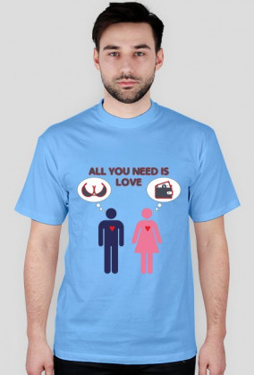 Koszulka męska z nadrukiem "All you need is LOVE"