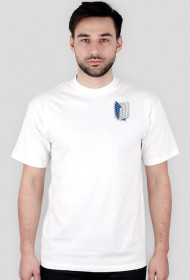 shingeki no kyojin/attack on titan scouting legion t-shirt męski biały