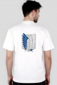 shingeki no kyojin/attack on titan scouting legion t-shirt męski biały