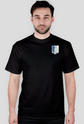shingeki no kyojin/attack on titan scouting legion t-shirt męski czarny