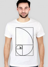 Fibonacci T-shirt męski SLIM biały ciąg Fibonacciego Petrichor