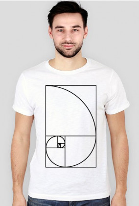 Fibonacci T-shirt męski SLIM biały ciąg Fibonacciego Petrichor