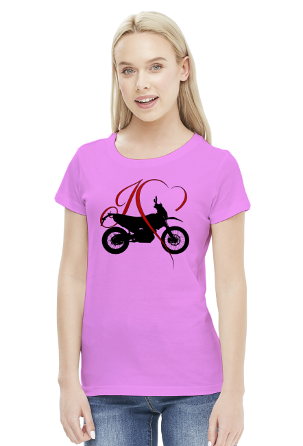I love moto enduro/cross - damska koszulka motocyklowa