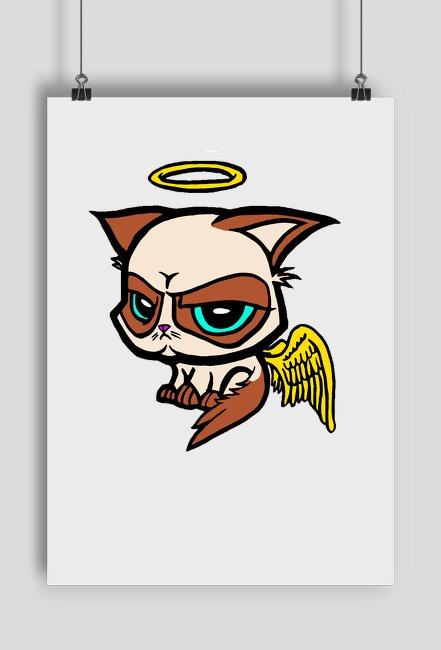 Grumpy Angel Cat