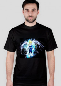 Czarny Męski T-Shirt "Super sayanin Vegeta"