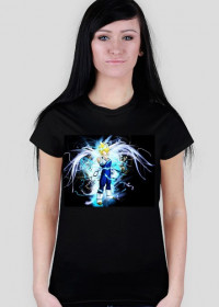 Czarny Damski T-Shirt "Super sayanin Vegeta"