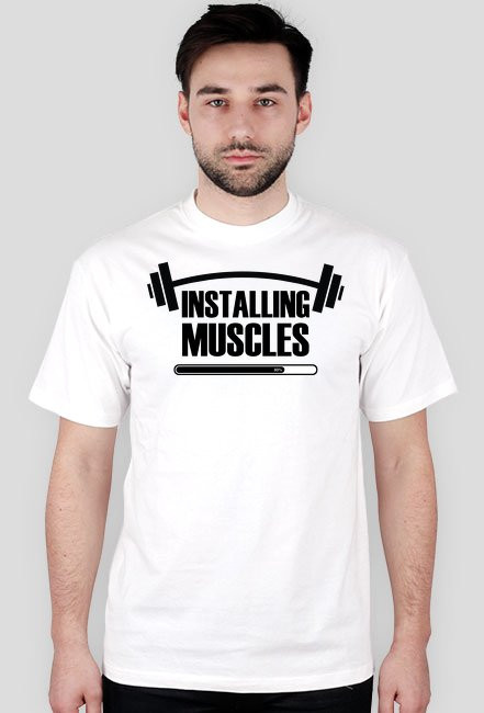 Installing muscles - męska koszulka na siłownię