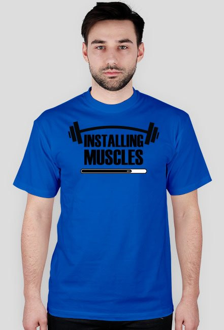 Installing muscles - męska koszulka na siłownię