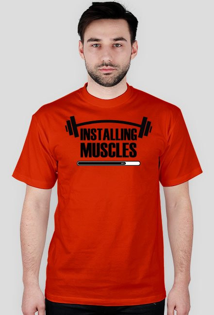 Installing muscles - męska koszulka na siłownię