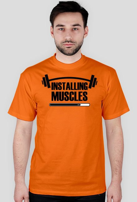 Installing muscles - męska koszulka na siłownię