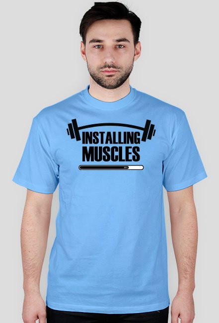 Installing muscles - męska koszulka na siłownię