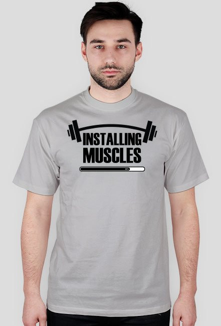 Installing muscles - męska koszulka na siłownię