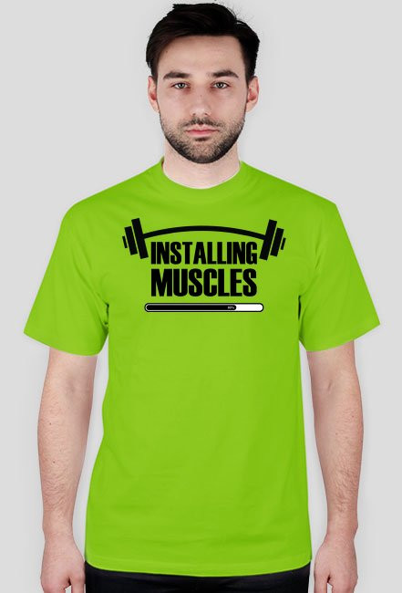 Installing muscles - męska koszulka na siłownię