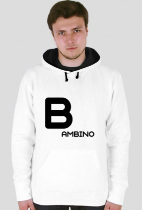 Bambino Bluza double color, biało-czarna, kaptur, kangurek