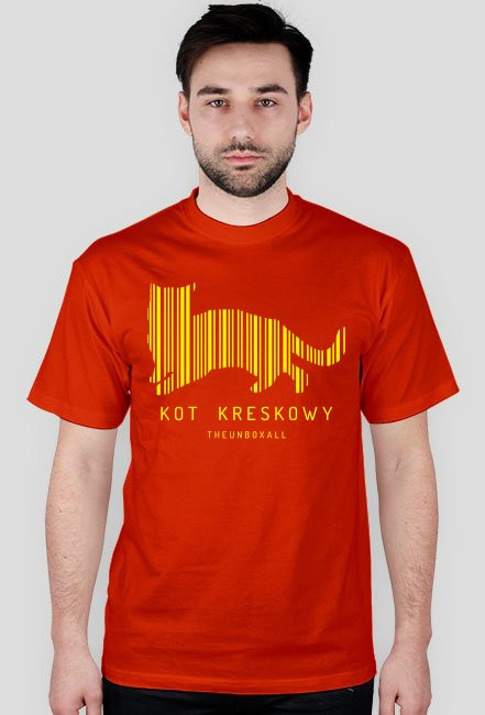 Koszulka KOT KRESKOWY (żółty nadruk)