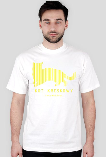 Koszulka KOT KRESKOWY (żółty nadruk)
