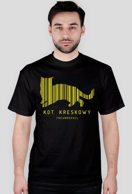 Koszulka KOT KRESKOWY (żółty nadruk)