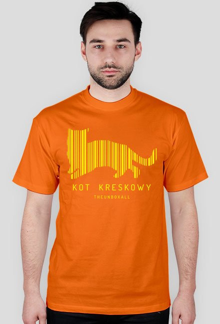 Koszulka KOT KRESKOWY (żółty nadruk)