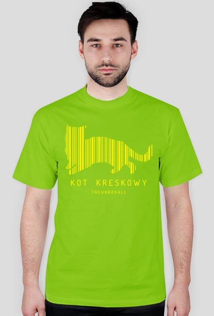 Koszulka KOT KRESKOWY (żółty nadruk)