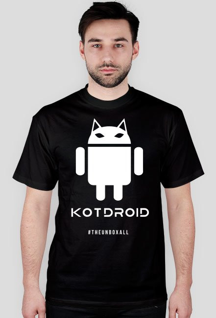 Koszulka KOTDROID (biały nadruk)