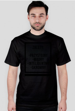 Koszulka ZALETY MĘSKA (czarny nadruk)