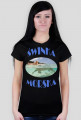 t-shirt świnka morska damski czarny