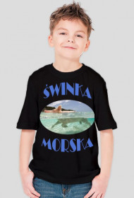t-shirt świnka morska dziecięcy czarny