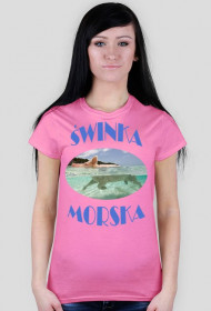 t-shirt świnka morska damski różowy