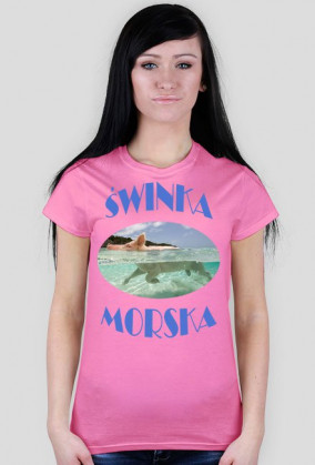 t-shirt świnka morska damski różowy