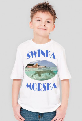 t-shirt świnka morska dziecięcy biały