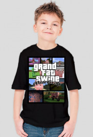 t-shirt wielkatłustaświnia dziecięcy czarny