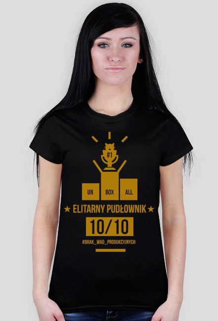 Koszulka ELITARNY PUDŁOWNIK DAMSKA (złoty nadruk)