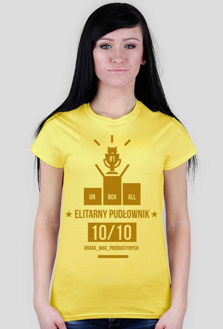 Koszulka ELITARNY PUDŁOWNIK DAMSKA (złoty nadruk)