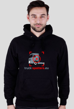 Bluza z kapturem Truck-Spotters.eu CZARNA
