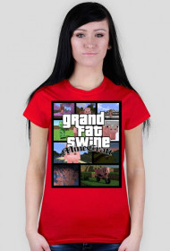 t-shirt wielkatłustaświnia damski czerwony