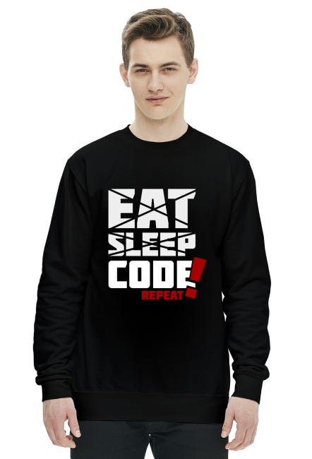 Bluza bez kaptura - Eat, sleep, code, repeat - dziwneumniedziala.com