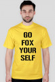 Koszulka z czarnym napisem Go Fox Your Self